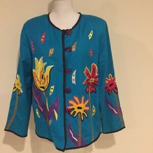 Indigo Moon Turquoise Lightweight Jacket Small